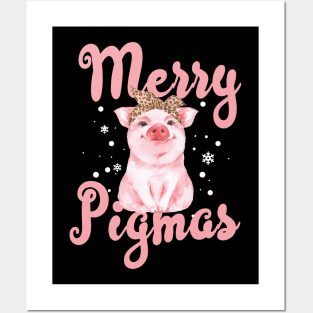 Merry Pigmas Pig Christmas Gift For Farmers Lover Posters and Art